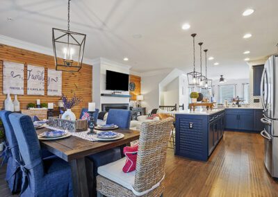 Kitchen and dining room area